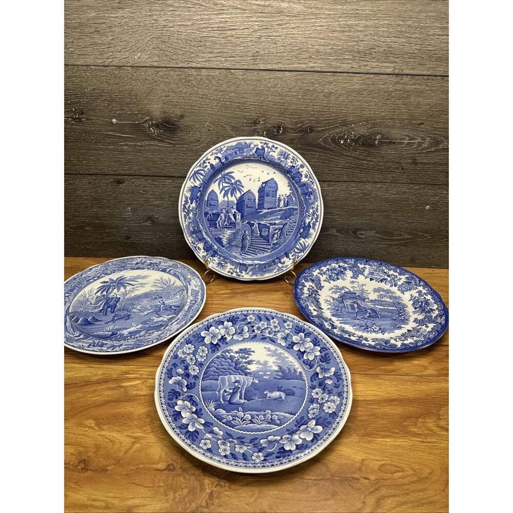 The Spode Blue Room Collection 10-3/8” Dinner Plates ~ Set of 4